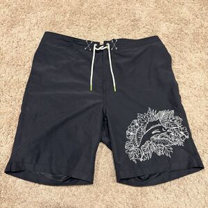 Tommy Bahama Black Swim Trunks Marlin Embroidered Lined Shorts